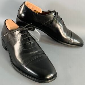JIL SANDER Size 9.5 Black Leather Oxford Lace-Up Shoes